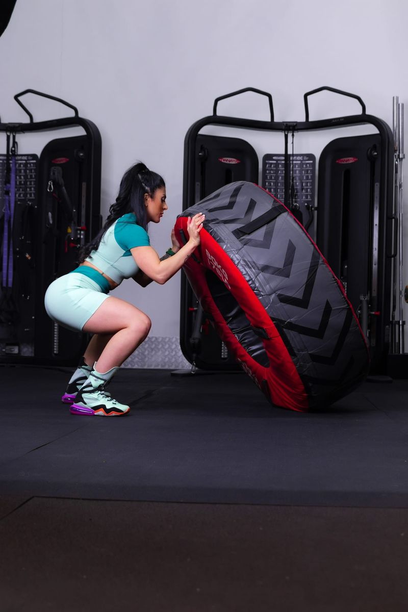 Jeyda Milani demonstrating functional fitness training at Beyond Body